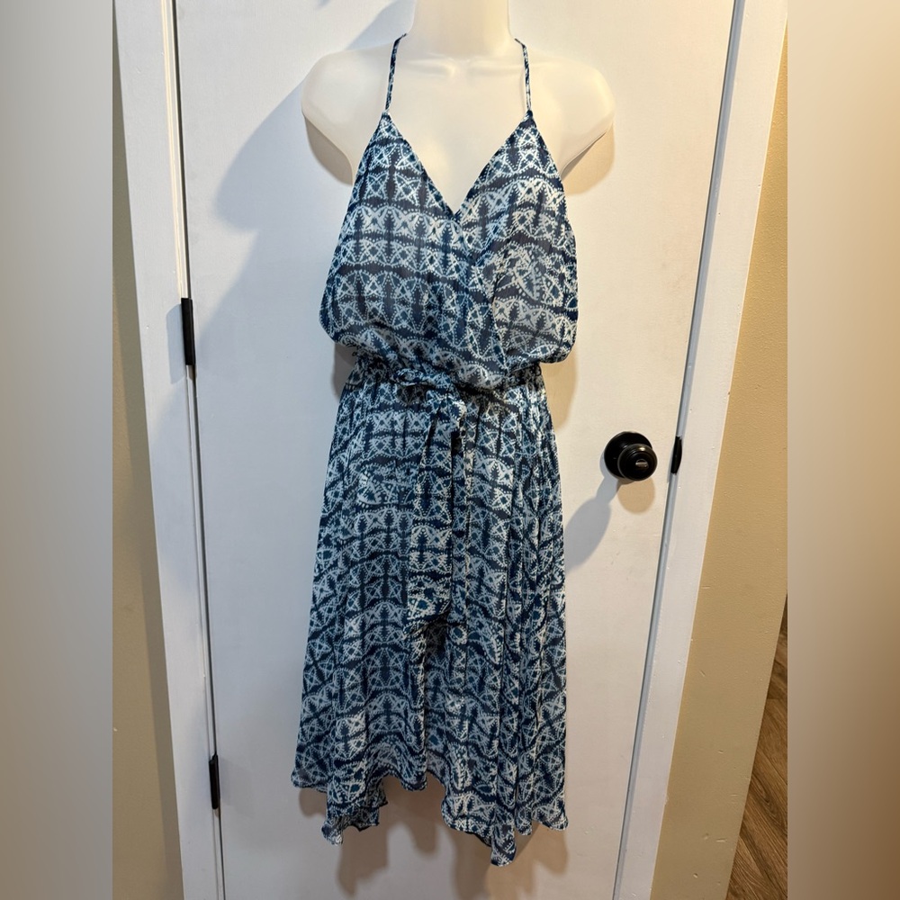 Banana Republic Blue Geometric Midi Dress-#1060